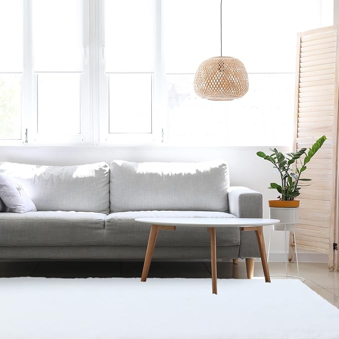 duduta White Soft Fluffy Rug 4x6 ft, Shag Fuzzy Plush Rectangle Carpet - Image 8