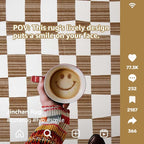 jinchan 6x9 Brown Checkered Area Rugs - Image 2