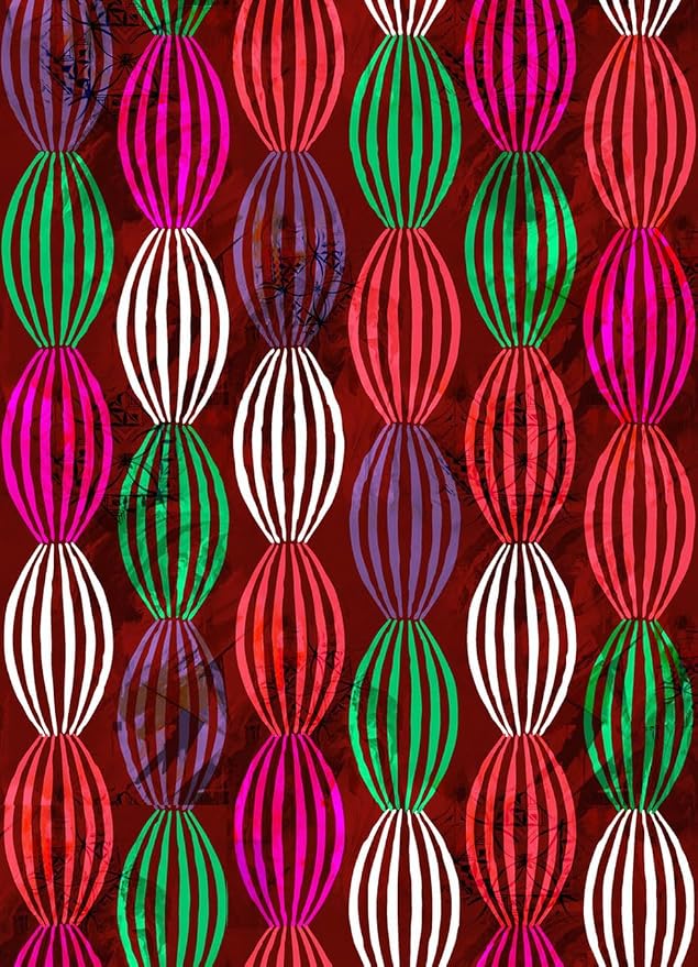 Bohemian Pop Art Striped Balloon Pattern Rug - Image 2