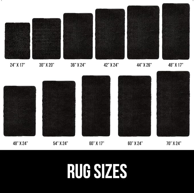 GORILLA GRIP Bath Rug Mat 60x24, Thick Soft Absorbent Chenille, Quick Dry - Image 6