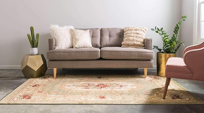 Unique Loom Versailles Collection Traditional Classic Floral Motif Area Rug - Image 3