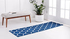 Rugs.com Lattice Frieze Collection Rug – 2' x 8' 8 Runner Navy Blue Medium Rug - Image 2