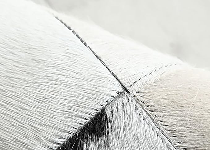 Cowhide Round Leather Rug 6x6 ft – Genuine Hair-On Hide Patchwork Area Rug - Image 7