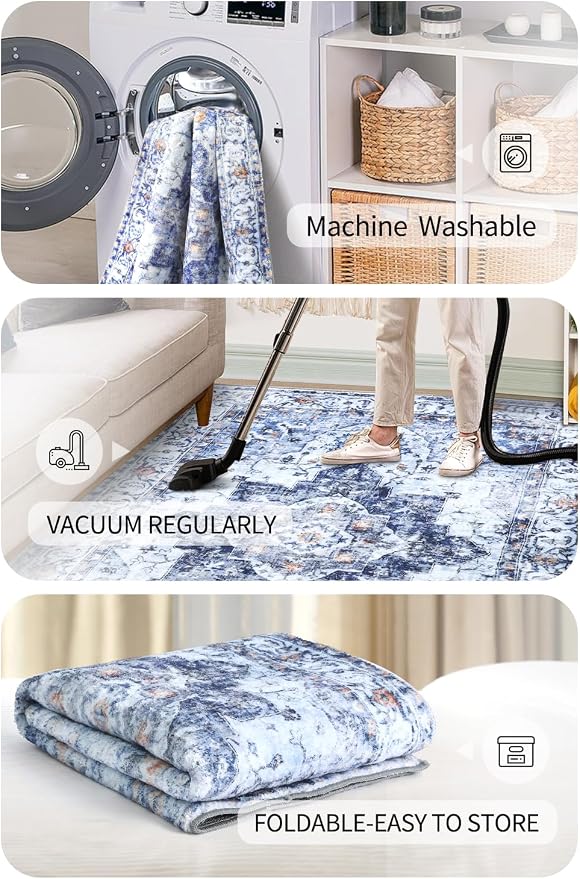 COMSLE Washable Door Mat, Front Door Mat Indoor Faux Wool Absorbent Small Rugs - Image 4