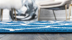 Rugs.com Lattice Frieze Collection Rug – 10' x 13' Navy Blue Medium Rug Perfect - Image 2