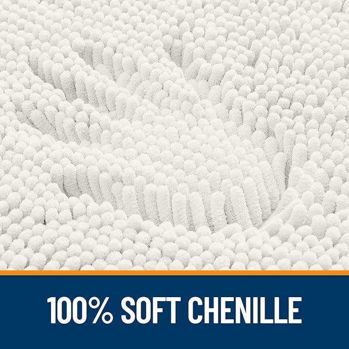 OLANLY Bathroom Rugs 30x20, Extra Soft Absorbent Chenille Bath Rugs, Rubber - Image 3