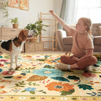 Floral 4ft Area Rug Machine Washable Soft Print Boho Carpet Non Slip Doormat - Image 8
