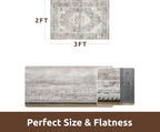 AMOAMI-2X3 Small Rug-Washable Rugs Entryway Mat Indoor-Soft Vintage Non Slip - Image 2
