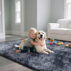Fluffy Rug Shaggy Area Rug, Mottling Dark Grey 10x14 Area Rugs - Image 5