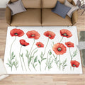 Little Red Flower Rugs for Bedroom by Unknown