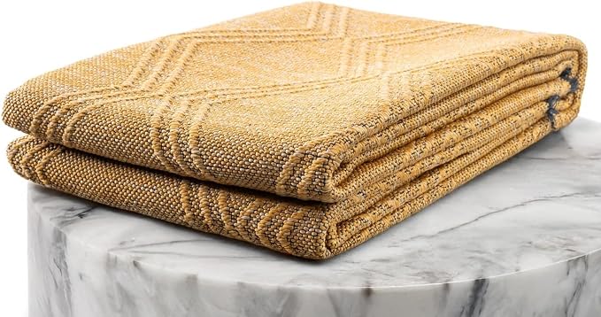 LUXE WEAVERS Modern Farmhouse Yellow 5x7 Washable Area Rug, Anti-Slip Diamond - Image 8