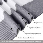KOZYFLY Striped Outdoor Rug 3x5 Ft Front Door Rug Gray and White Hand Woven - Image 2