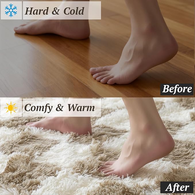 4x6 Area Rugs for Living Room Bedroom, Soft Fluffy Shaggy Bedside Rug, Indoor - Image 4