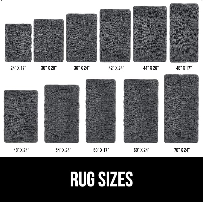 GORILLA GRIP Bath Rug Mat 48x17, Soft Absorbent Chenille, Quick Dry Microfiber - Image 6