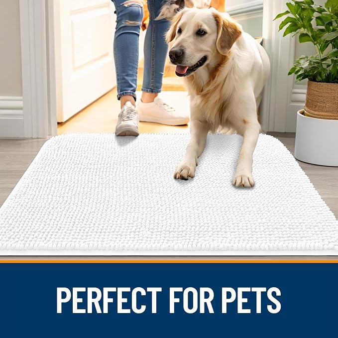 OLANLY Dog Door Mat for Muddy Paws 47x20, Absorbs Moisture and Dirt, Absorbent - Image 6