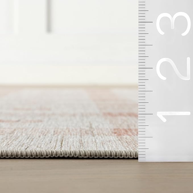 Dash & Albert Zale Peach Machine Washable Rug, 7.5 X 9.5 Feet - Image 3