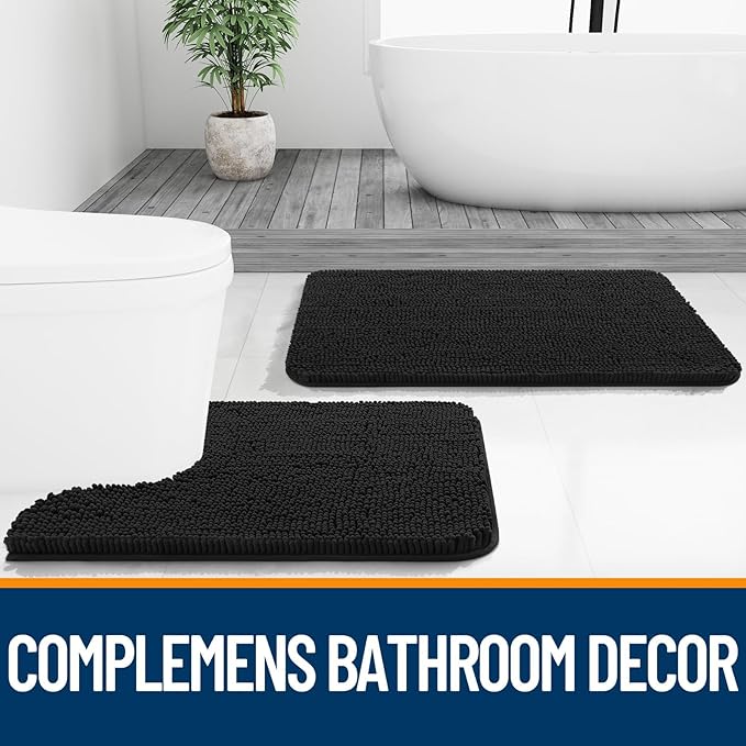 OLANLY Toilet Rugs U-Shaped 20x20, Extra Soft Absorbent Chenille Contour - Image 7