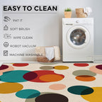 Mid Century Modern Rugs for Entryway, 2x3 ft, Boho Geometric Circle Area Rugs - Image 6