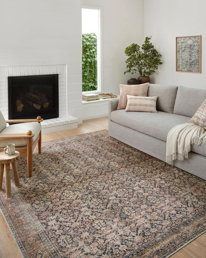 Loloi Amber Lewis Billie Collection, Ink & Salmon 2'-3" x 3'-9" Area Rug – - Image 2