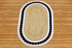 7x10 Rugs for Living Room Oval Kilim Rug Natural Oval Thick 0.27" Solid Design - Image 9