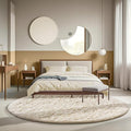 Ophanie Round Rugs 6Ft Ivory Circle Area Rug, Aesthetic Room Decor, Fluffy by Ophanie