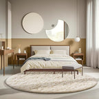 Ophanie Round Rugs 6Ft Ivory Circle Area Rug, Aesthetic Room Decor, Fluffy by Ophanie