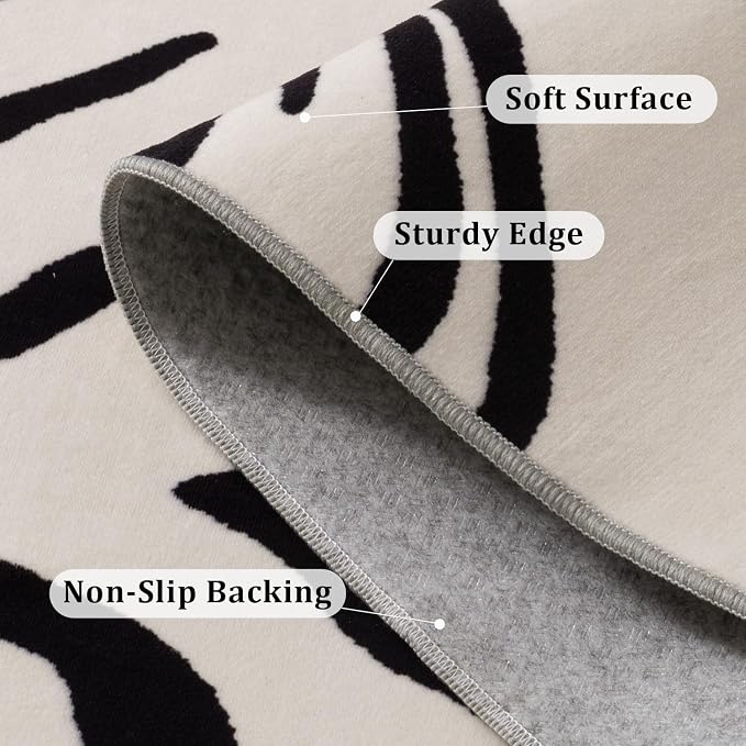 YIHOUSE Tiger Washable Area Rugs 6'x9', Ultra Thin Animal Stripe Print Rug - Image 4