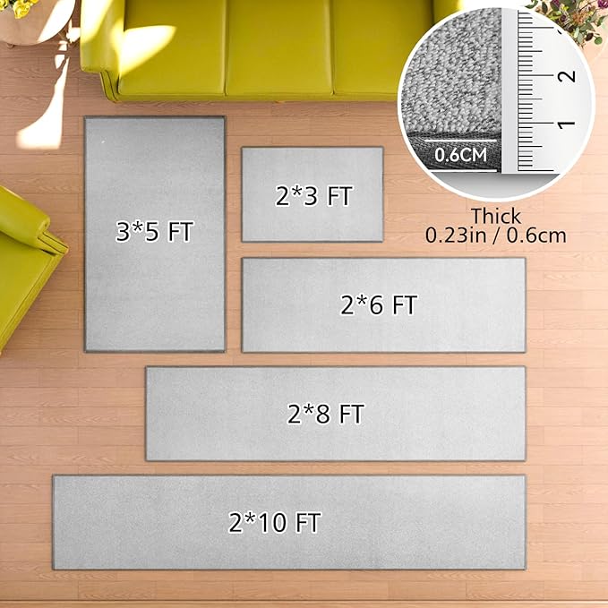 Runner Rug with Non Slip Rubber Backing, Washable Soft Floor Carpet - Image 2