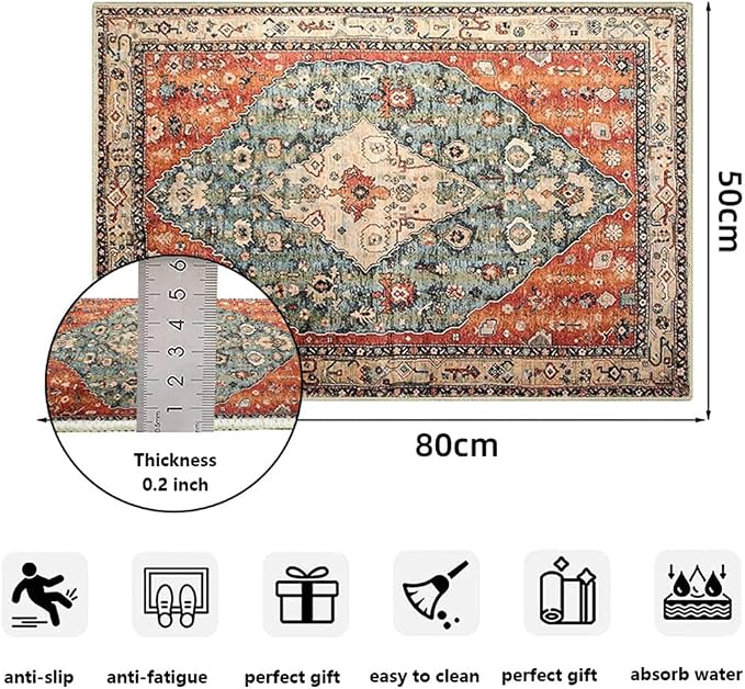 Boho Vintage Oriental Entry Rugs - Image 2