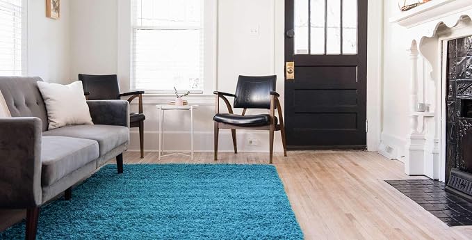 Unique Loom Solid Shag Collection Area Rug - Image 3