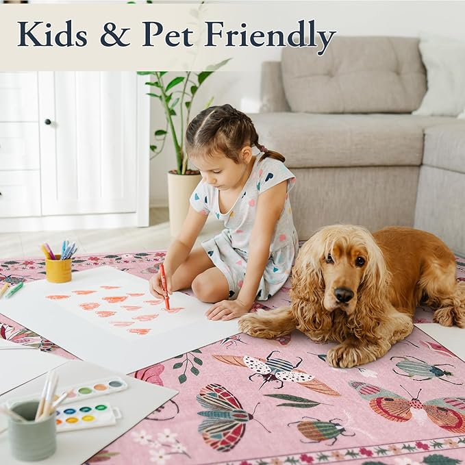 Lahome Insect Washable Small Area Rug, 3x5 Area Rug - Image 3