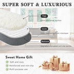 Soft Fluffy Rugs for Bedroom, Cream White Fuzzy Shaggy Oval Bedside Area Rug - Image 5