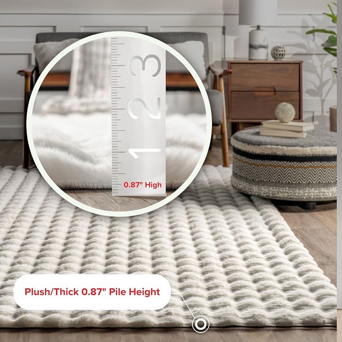 nuLOOM 7'6' x 9'6' Cozy Plush Area Rug, Machine Washable, Soft Fluffy Shag - Image 2