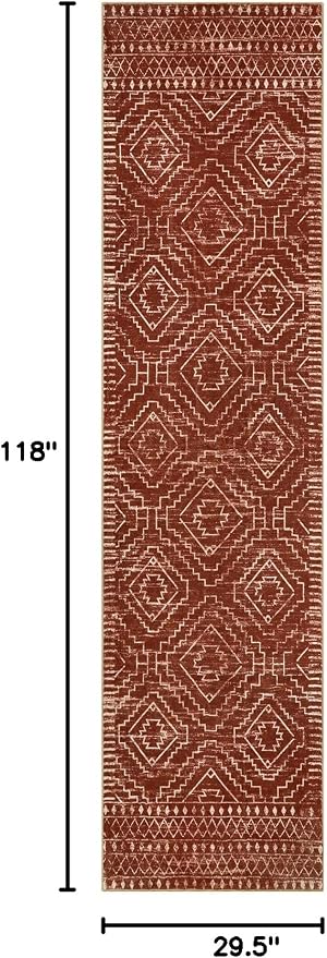 Wonnitar Moroccan Runner Rug, Washable 2'6"x10' Long Runner Rug - Image 2