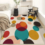 Mid Century Modern Rugs for Home Decor, 7x9 ft, Boho Geometric Circle Area Rugs - Image 3