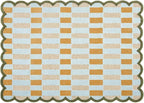 Hand-Tufted Wool Rug with Scalloped Edges, Light Blue Plaid Pattern, Cozy Soft - Image 4