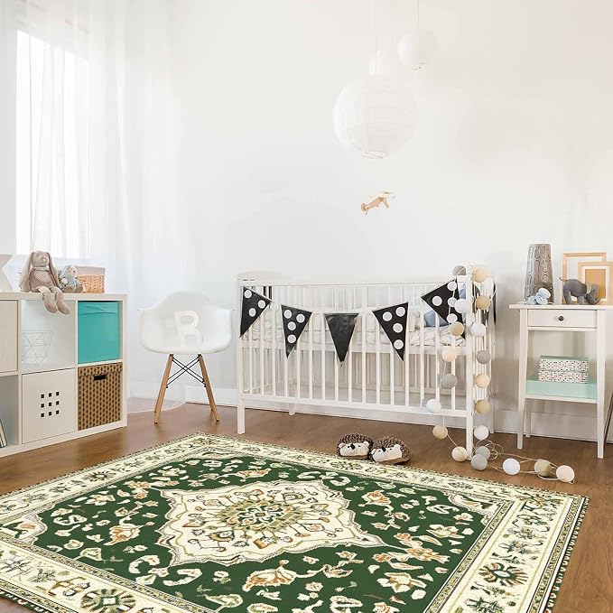 Green Bohemian Rectangular Area Rugs - Image 3