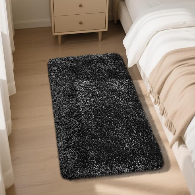Fluffy Rug Shaggy Area Rug, Small Bedside Rug, Soft Fluffy Shaggy Entryway - Image 2