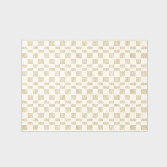 EVERGRACE Checkered Plaid Area Rug 5x7, Soft Faux Wool Rugs Washable Anti Slip - Image 7