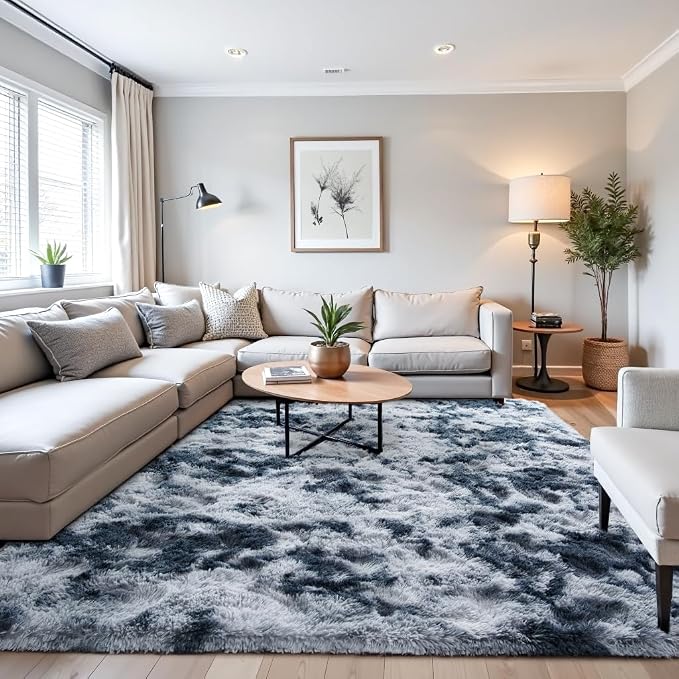Beglad Shag Rugs for Living Room, Area Rugs 5x7 Feet Upgrade Anti-Skid Modern by Beglad