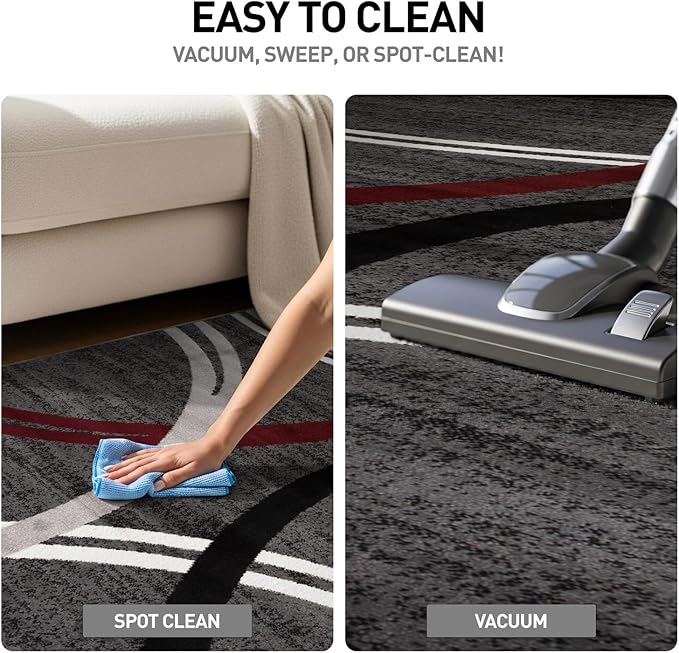 Rugshop Modern Wavy Circles Design Non-Shedding Area Rug, Carpet - Image 8