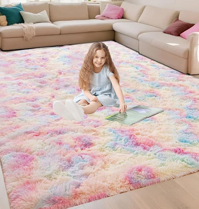 Beglad Fluffy Area Rugs 4x6 Feet, Modern Minimalist Style Shag Rugs, Non-Slip by Beglad