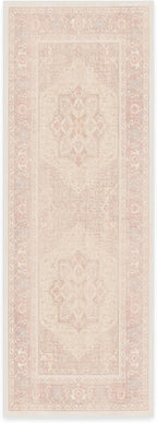 RUGGABLE Washable Runner Rug – Kamran Soft Pink 2.5x7, Stain-Resistant - Image 3