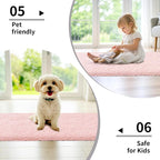 Bathroom Rugs 24x48 Non Slip Pink Fluffy Bath Mat - Image 6
