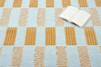 Hand-Tufted Wool Rug with Scalloped Edges, Light Blue Plaid Pattern, Cozy Soft - Image 7