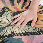 Erosebridal Boho Butterfly Bath Rugs Hippie Yin and Yang Bathroom Mats Rainbow - Image 5
