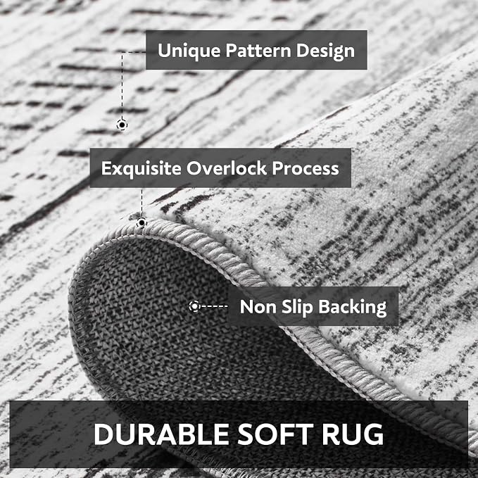 6x9 Area Rugs for Living Room Machine Washable Rug Distressed Indoor Carpet - Image 5