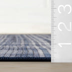 Dash & Albert Denim Plaid Blue Machine Washable Rug, 9.5 X 13.5 Feet - Image 3