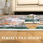U'Artlines Boho Vintage Area Rug 3x5 Machine Washable Low Pile Soft Floor - Image 4