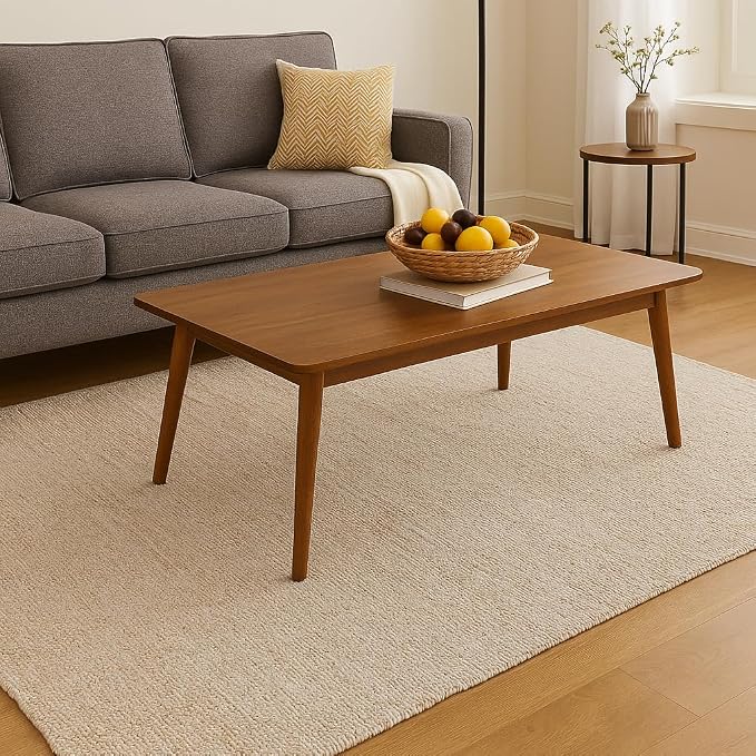 Hand Woven Jute Cotton Area Rug 5'x8' ft Rectangle Natural Farmhouse Rug - Image 7